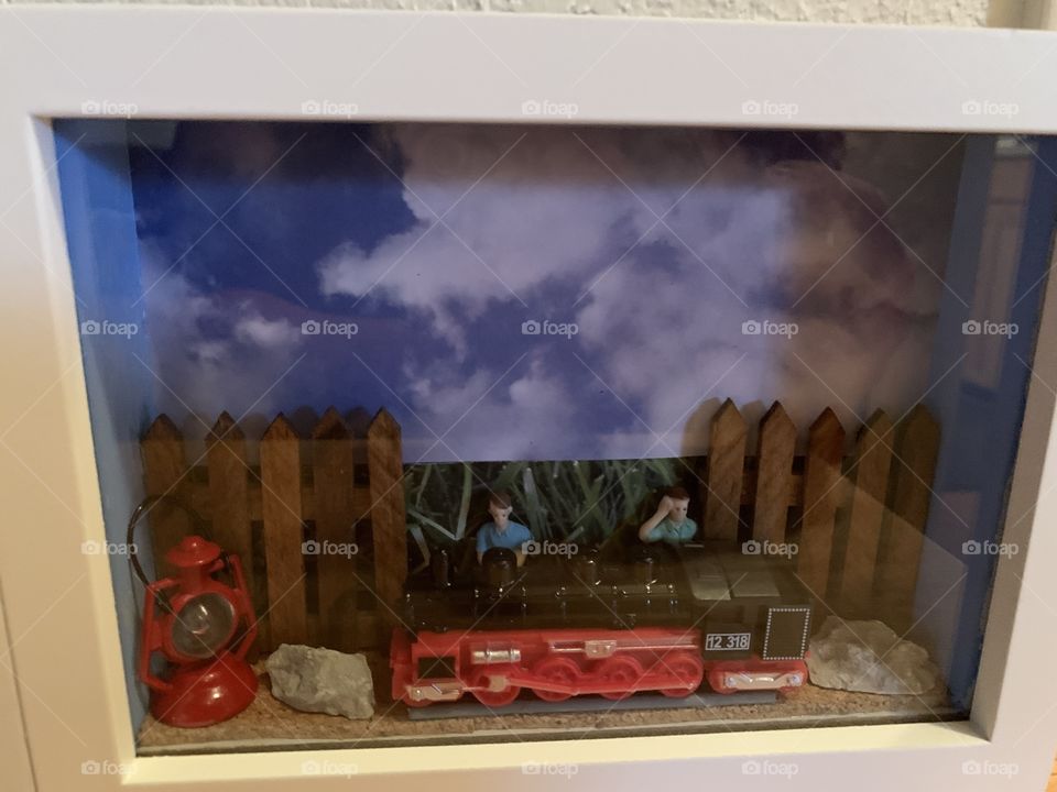 Train lover shadow box