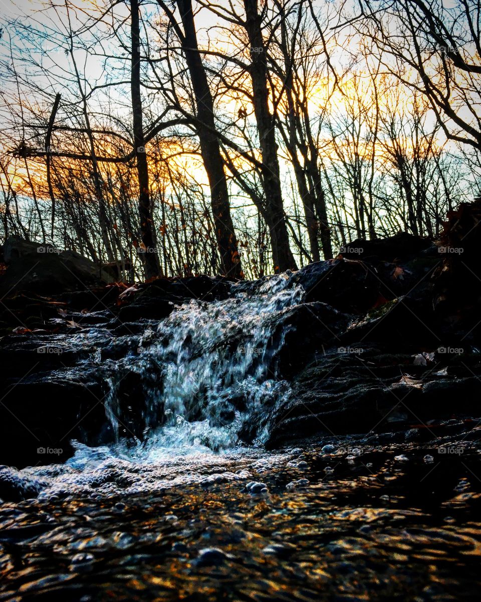 Waterfall sundown