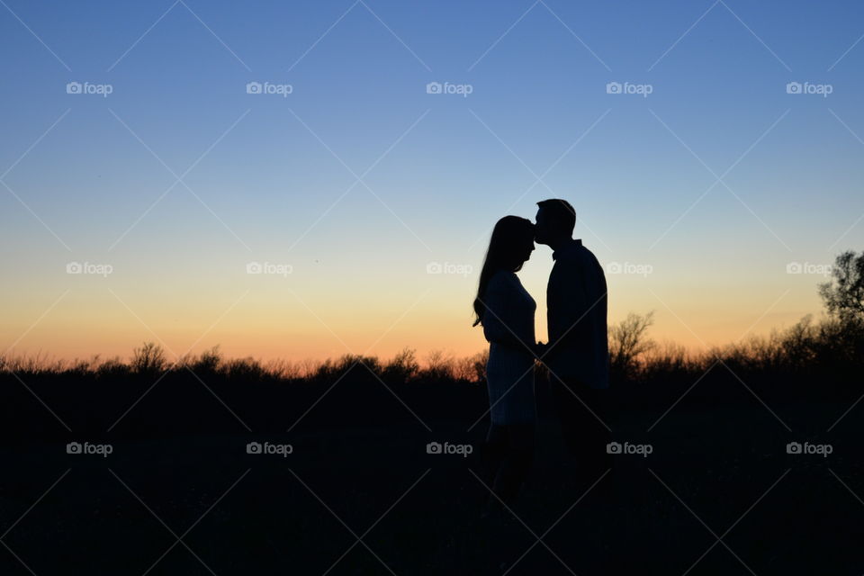 Silhouette of couple