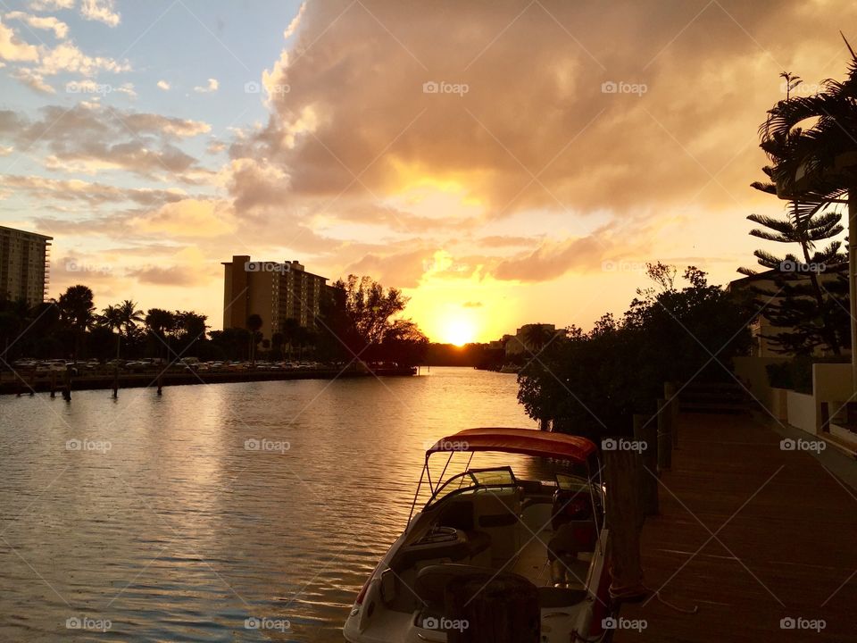 Sunset, Water, No Person, Dawn, River