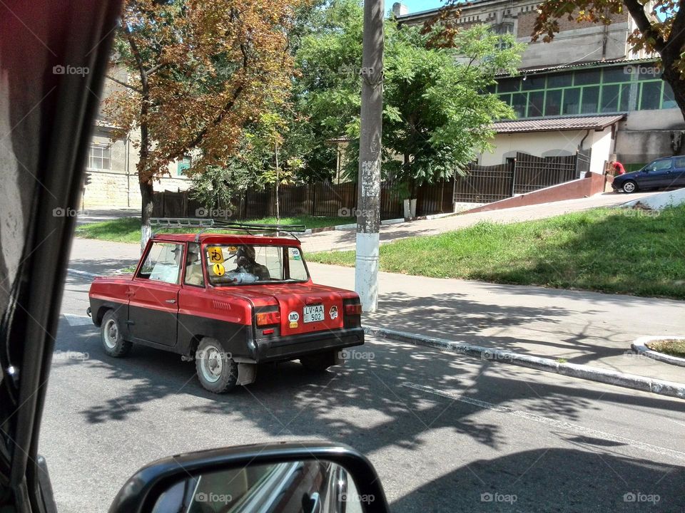 The daily trip in an old car