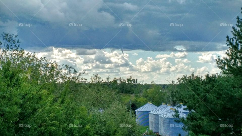 Funnel Cloud over a farm in Saskatchewan.