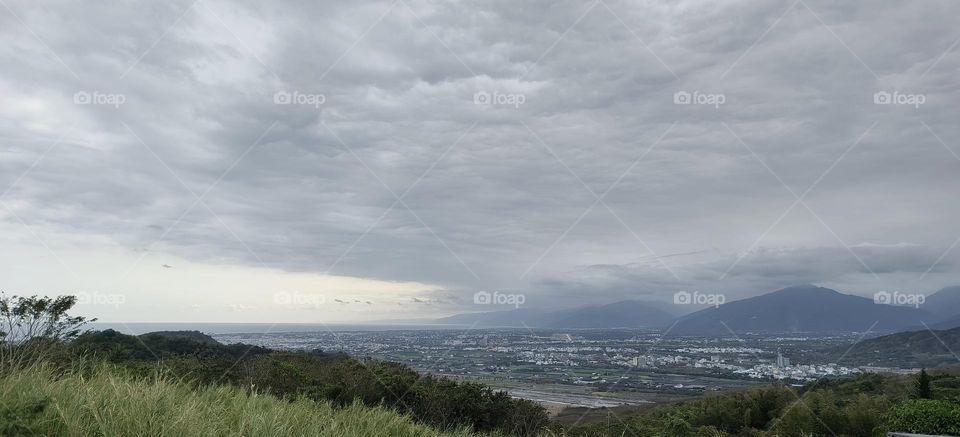 Bird's-eye view of Taitung City