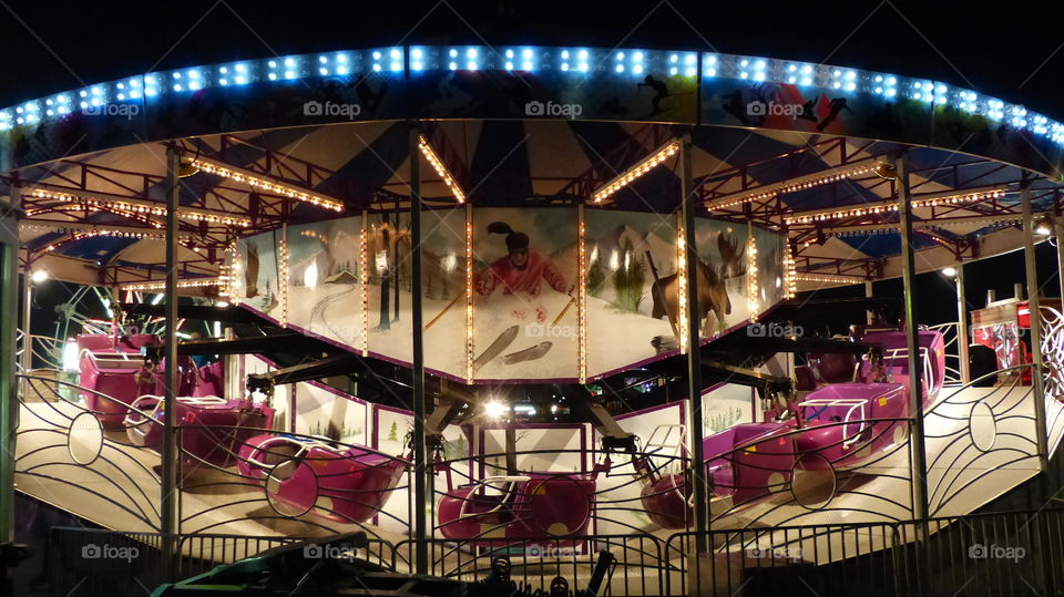 nighttime carnival ride