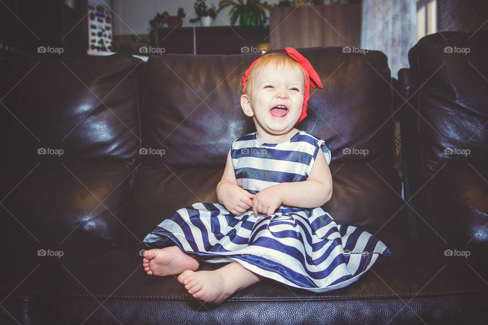 Cute little girl wearing dress
