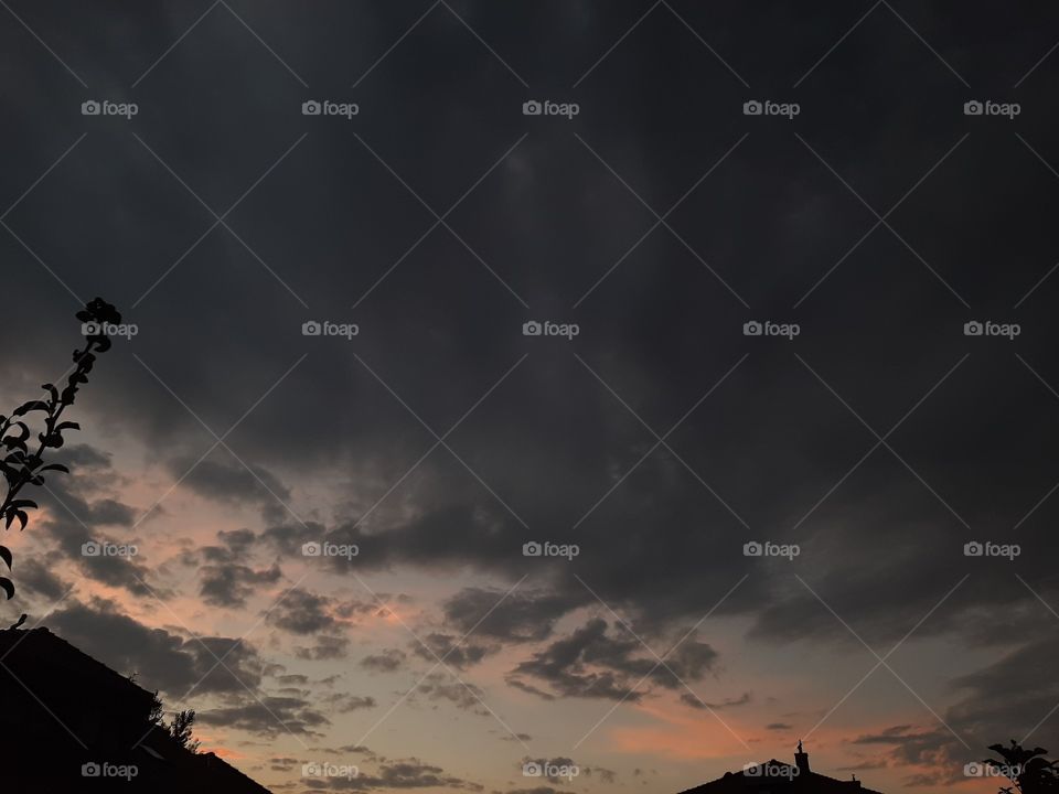 Clouds in the evening Light effect