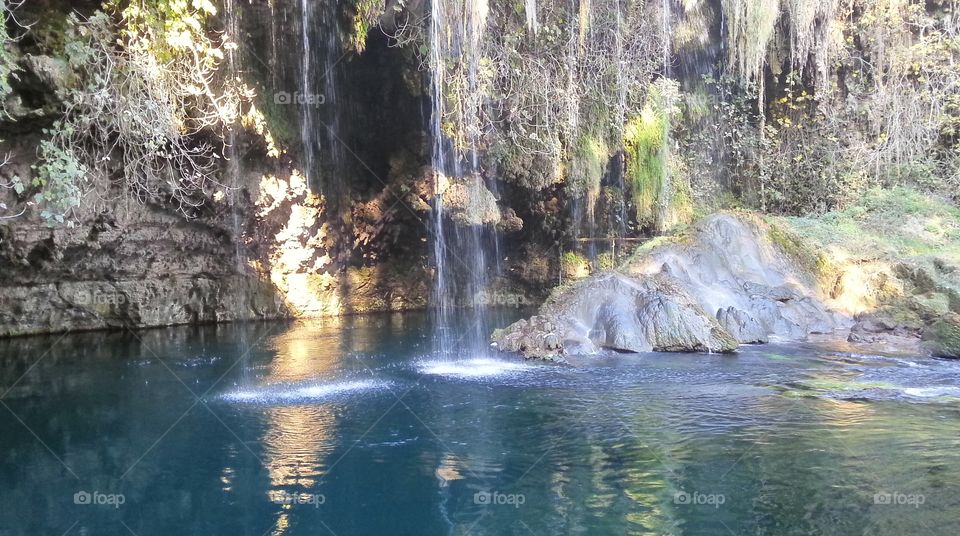 Scenic view of waterfall