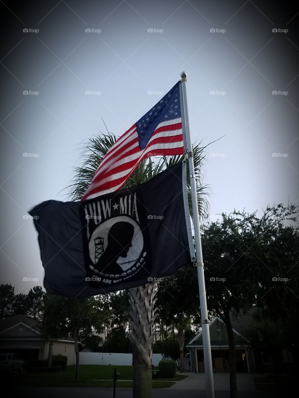 The greatest flag to ever fly, The American Flag and P.O.W flag