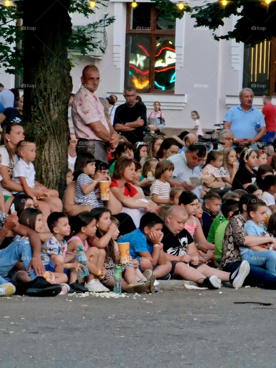 the crowds of children at the movies