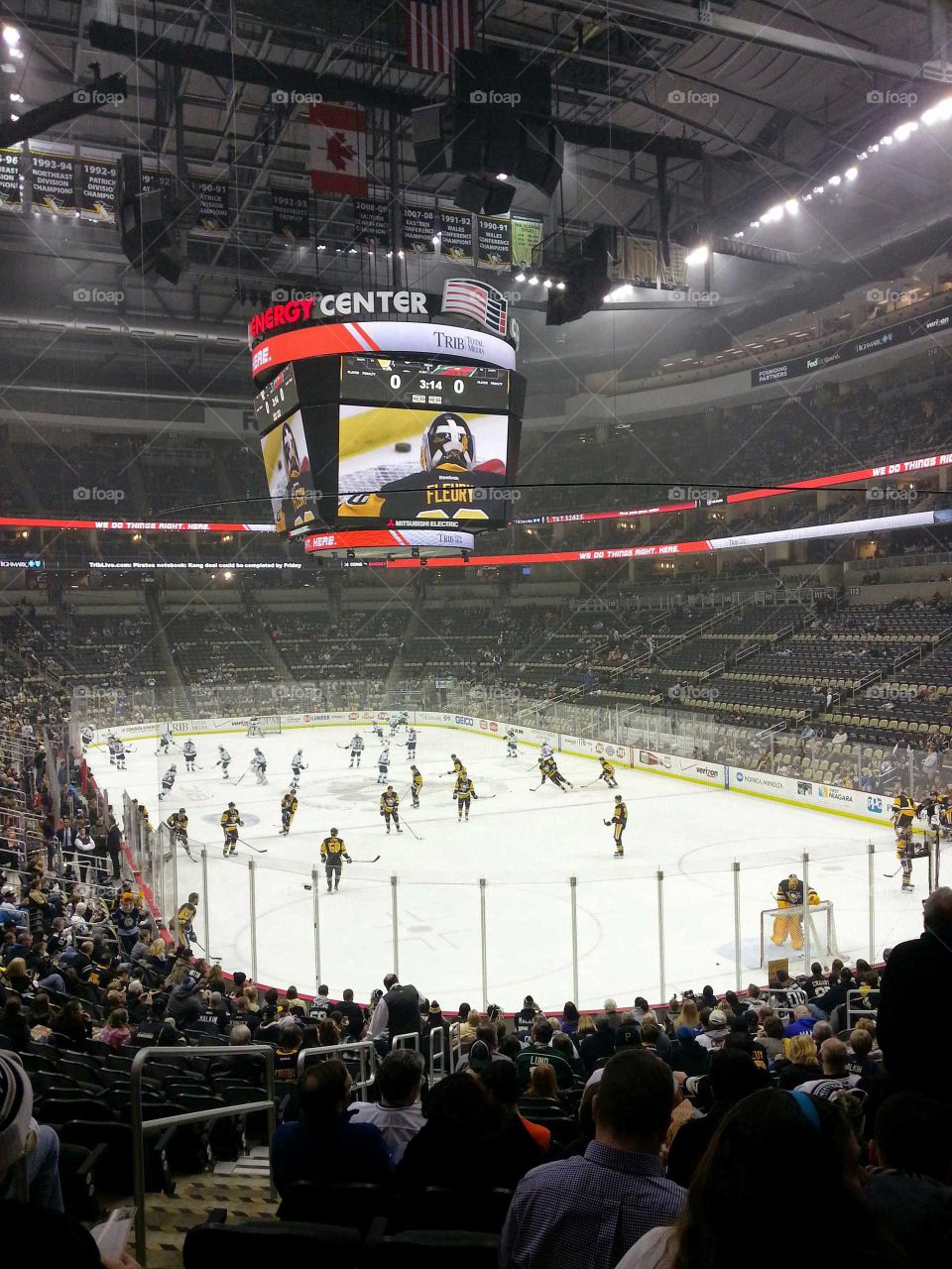 It's a hockey night on Pittsburgh! Consol Energy Center on game night.
