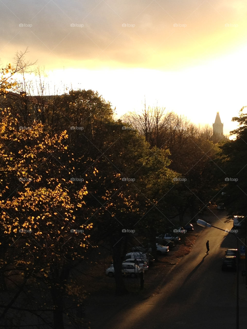 street sunset shadow church by cabday