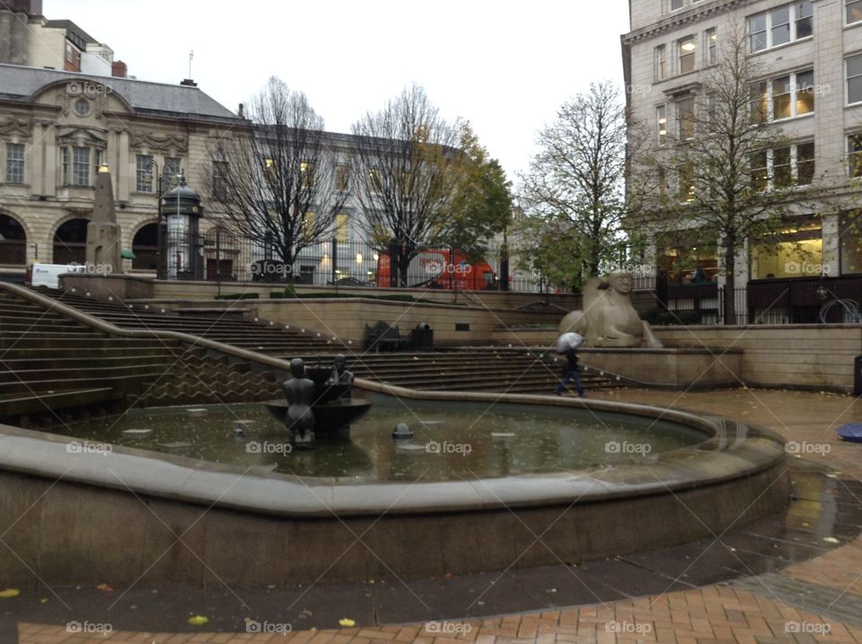 A rainy day at Birmingham city, England 