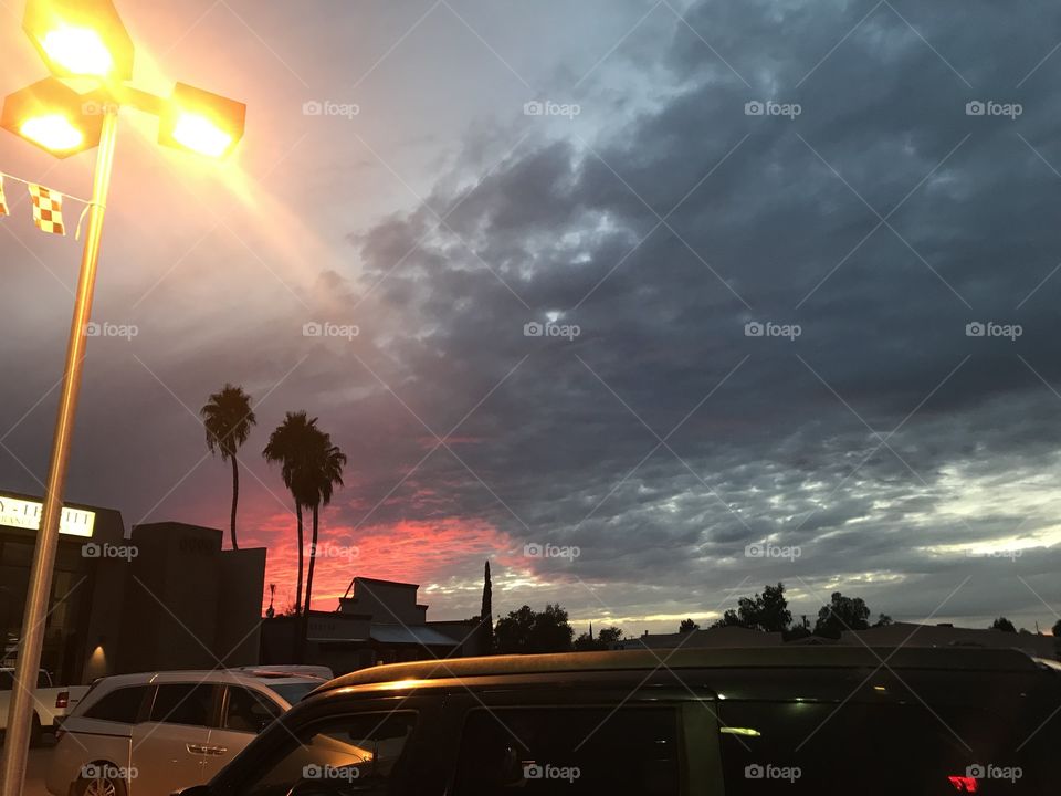 Arizona city sunset