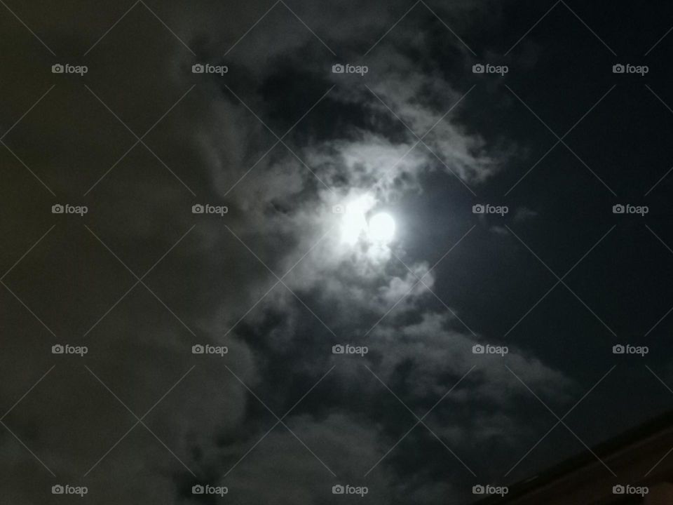 Moon and clouds