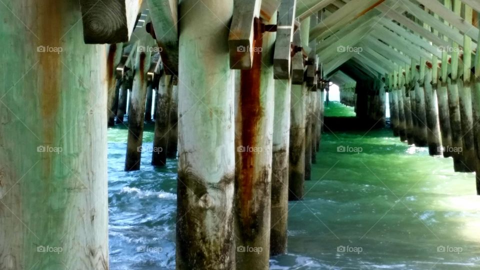 The ocean under the pier