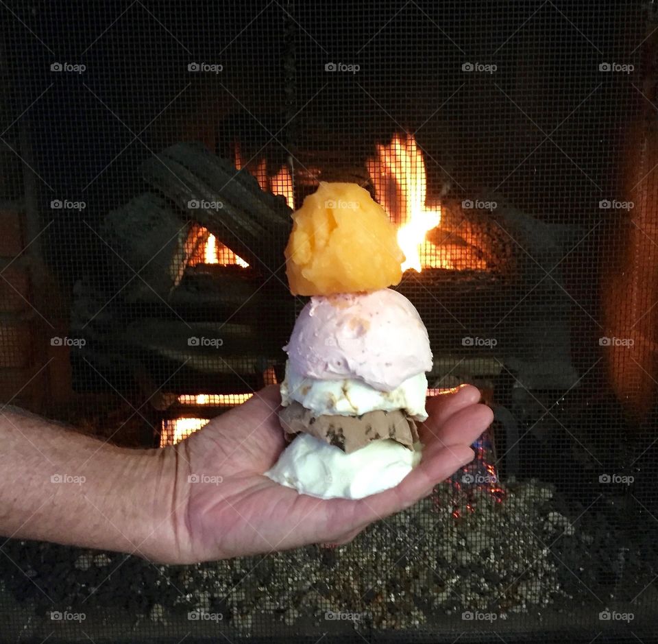 Summer Icecream by the fire