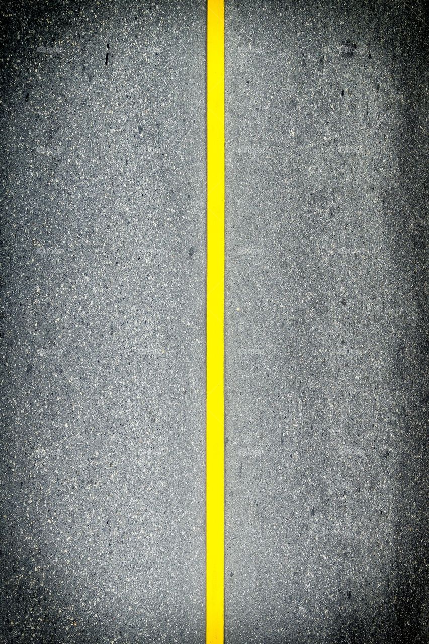 Yellow line on road