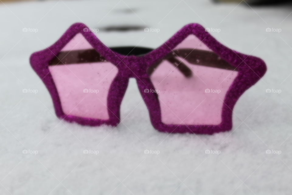 Sunglasses and snow