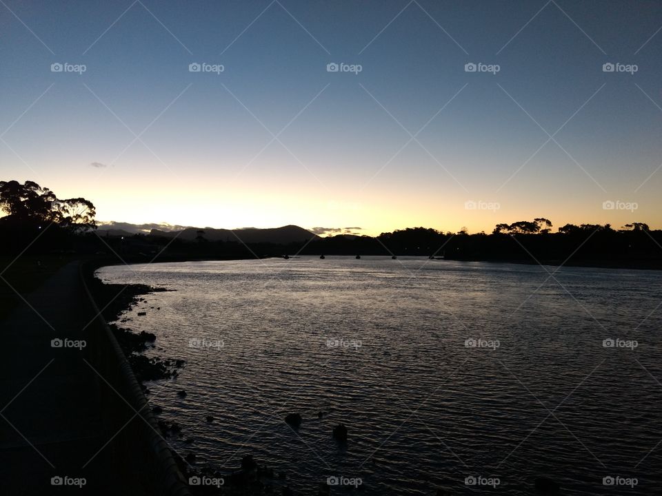 Leven River after sunset