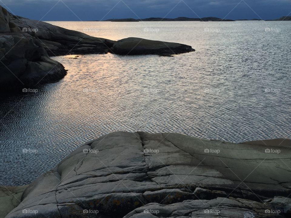 Idyllic lake and rocks