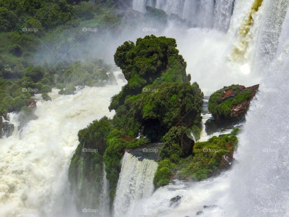 Waterfall Island Iguazu Falls