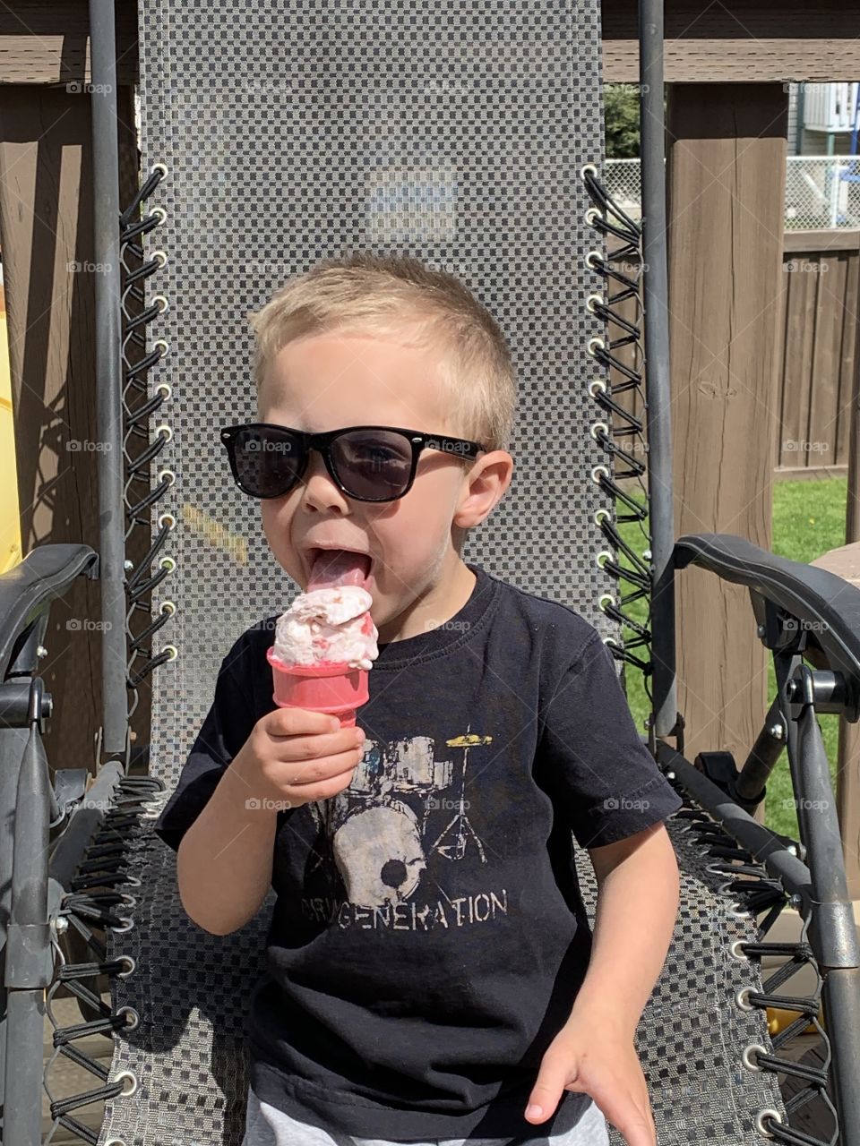 Little boy with an ice cream cone 