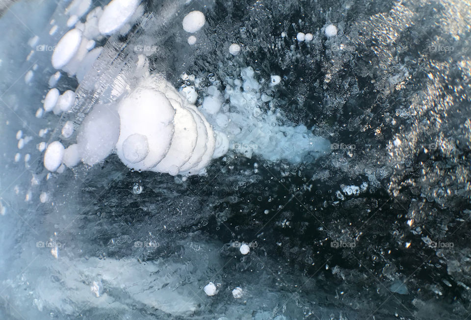 Bubble in baikal lake Russia