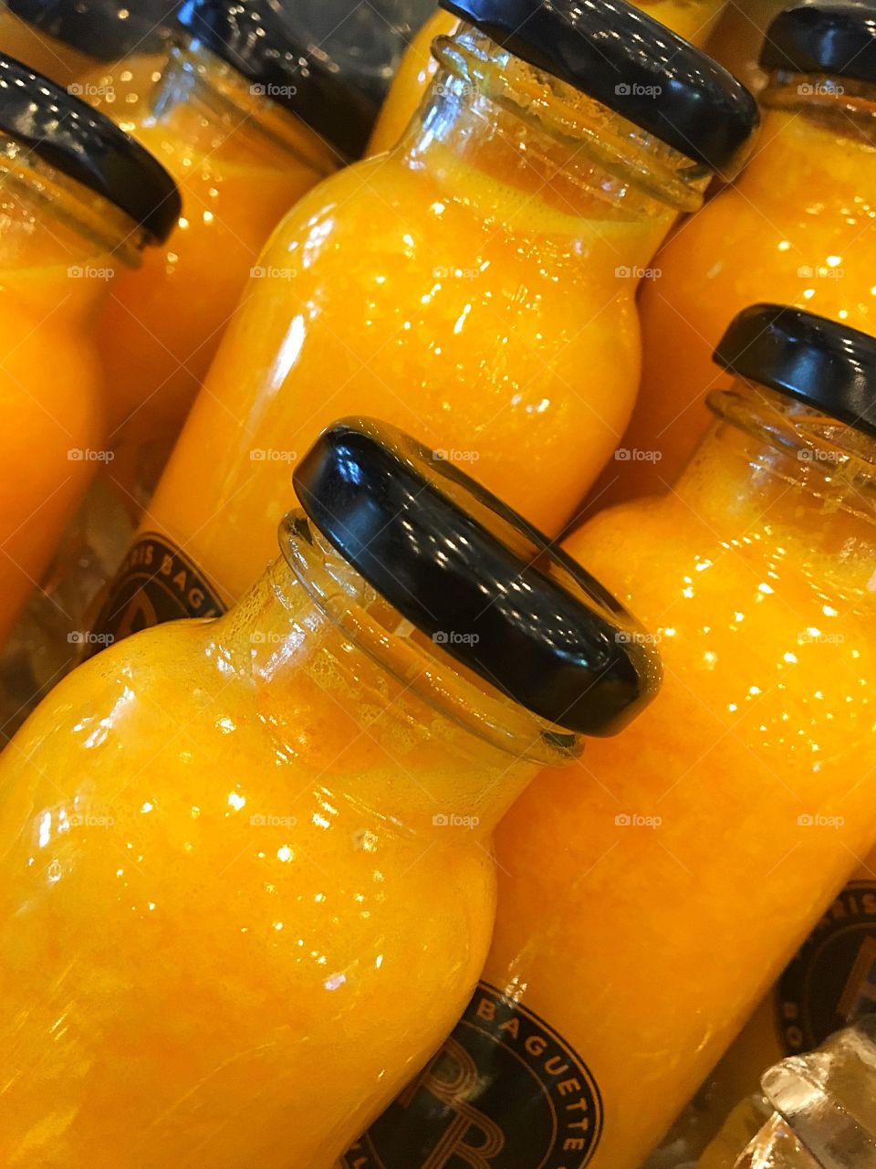 Orange juice in a bottle 