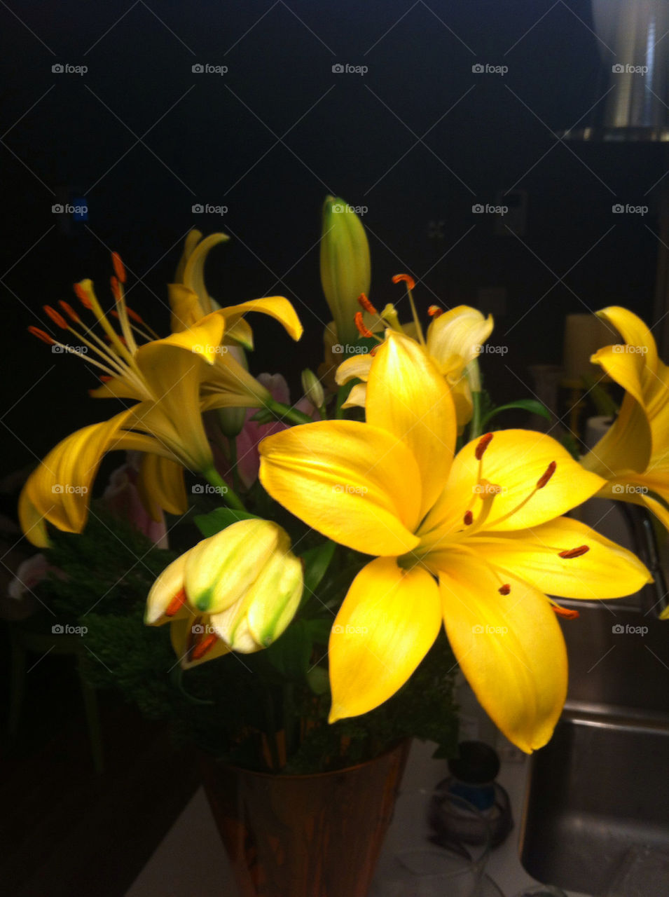 flowers yellow vase kyrgyzstan by percypiglet