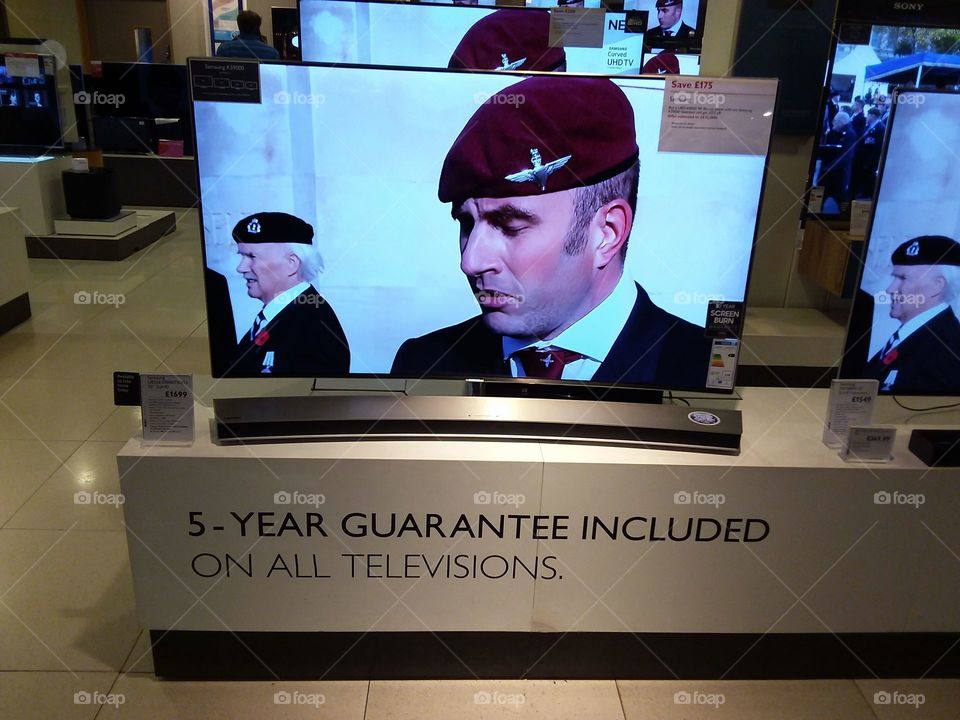 Military remembrance ceremony on television