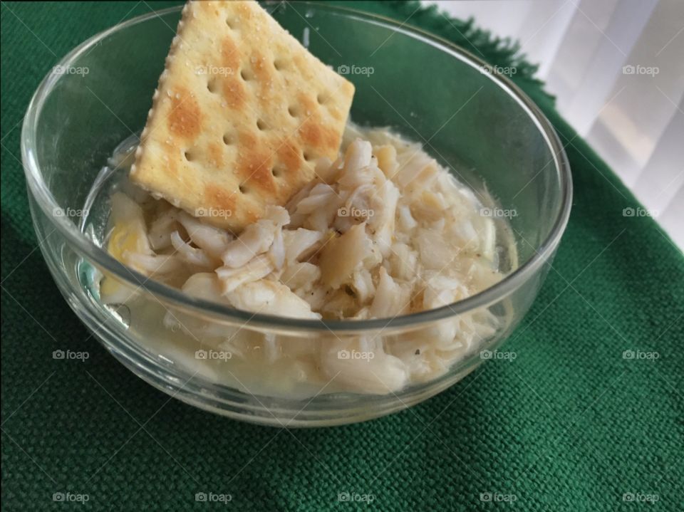 Where is the Indies salad with crab meat in a saltine cracker