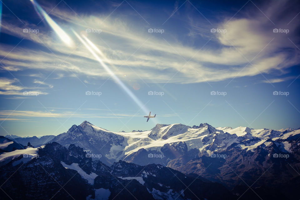 Flight over Mount Titlis , Switzerland