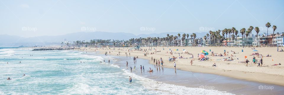 Panoramic view of beach in California