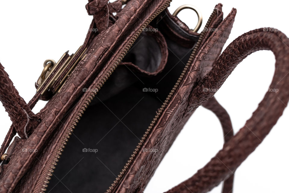 Fashion luxury snakeskin python handbag.