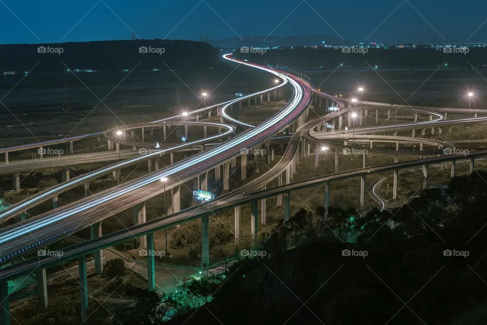 Beautiful highway night view scenery