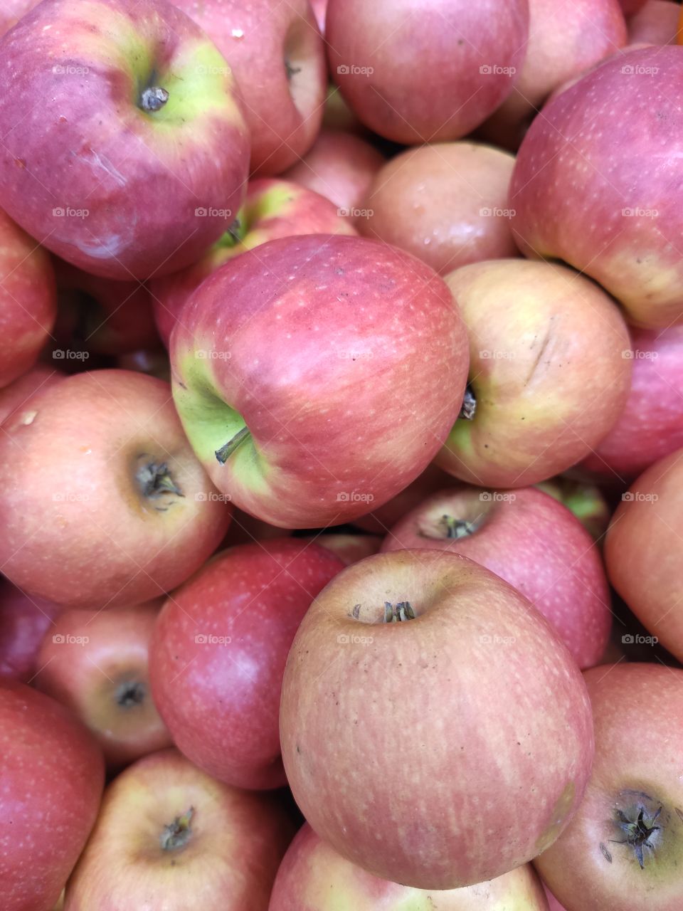 Close-up and blurred apples