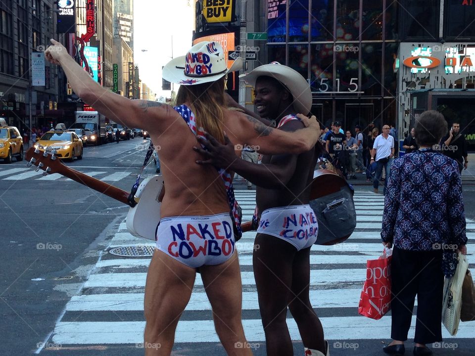 Naked Cowboys. I've lived in NY all my life and have never seen the Naked Cowboy...but this time I got to see TWO!