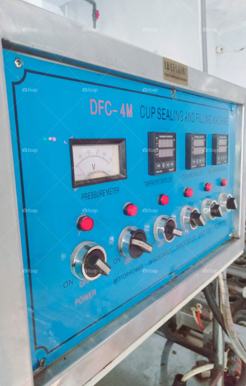 This control panel is one part of a machine to regulate and control the operation of the machine, usually equipped with an indicator light to indicate that one of the machines is operating
