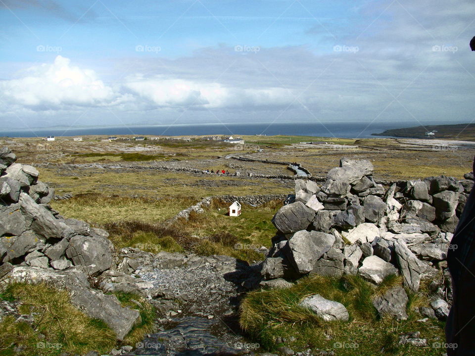 barren Irish landscape . Inis Mor