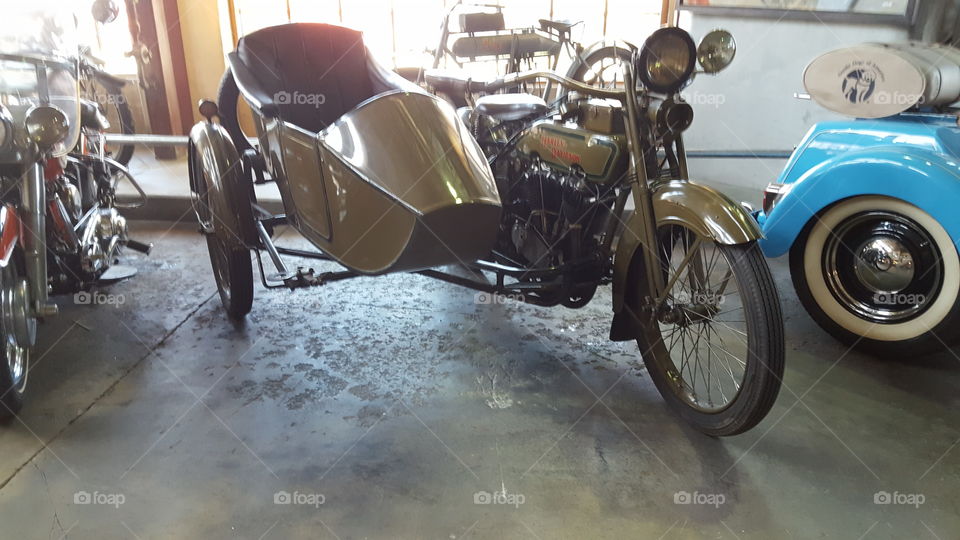 Vintage Harley Davidson with Sidecar