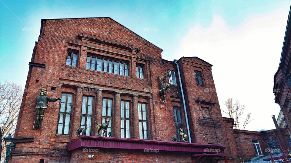 Unusual architecture with elements of sculpture.