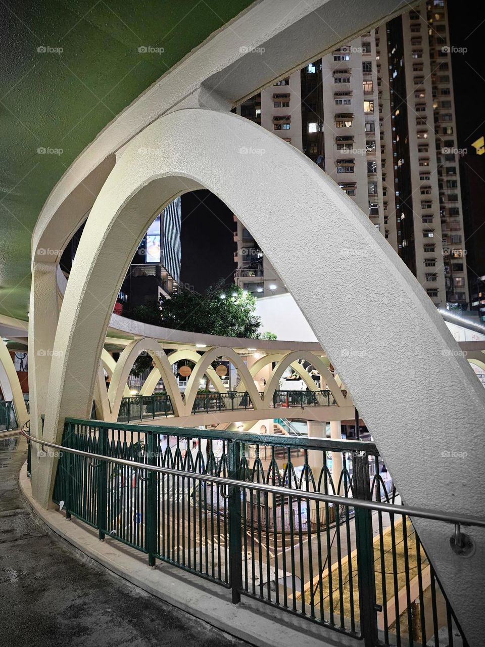 Famous Hong Kong circular footbridge