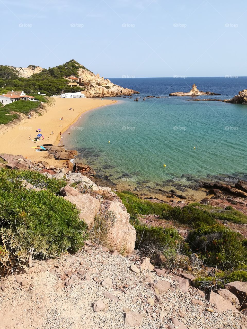 A beautifull view of the fantastic Pregonda's beach on the island of Menorca, one of the four islands of the fantastic  balearic's islands. It's a great place and very quiet for spend your holidays in totally relax.