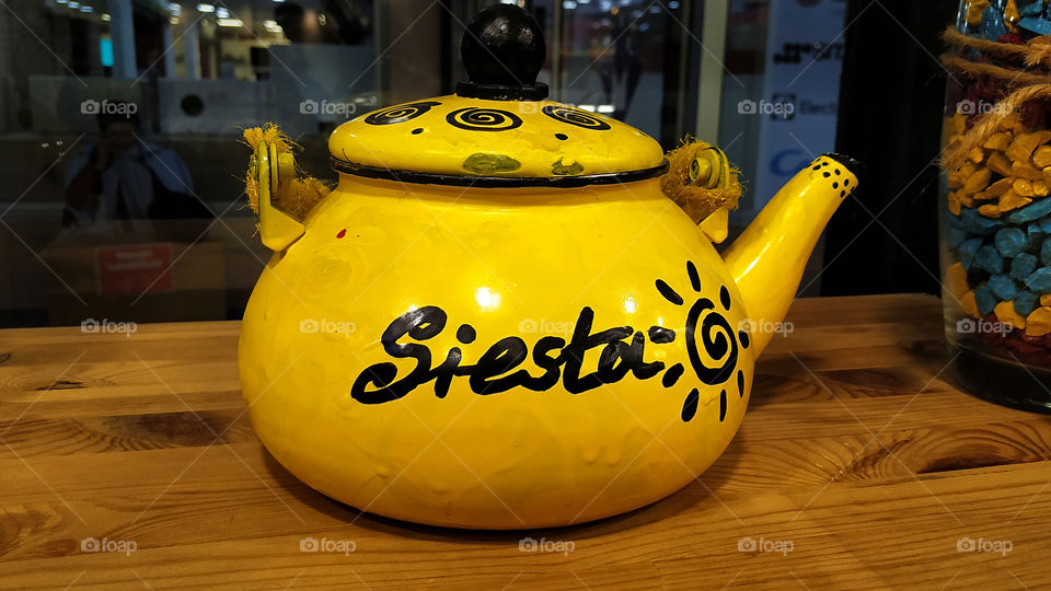 Yellow teapot