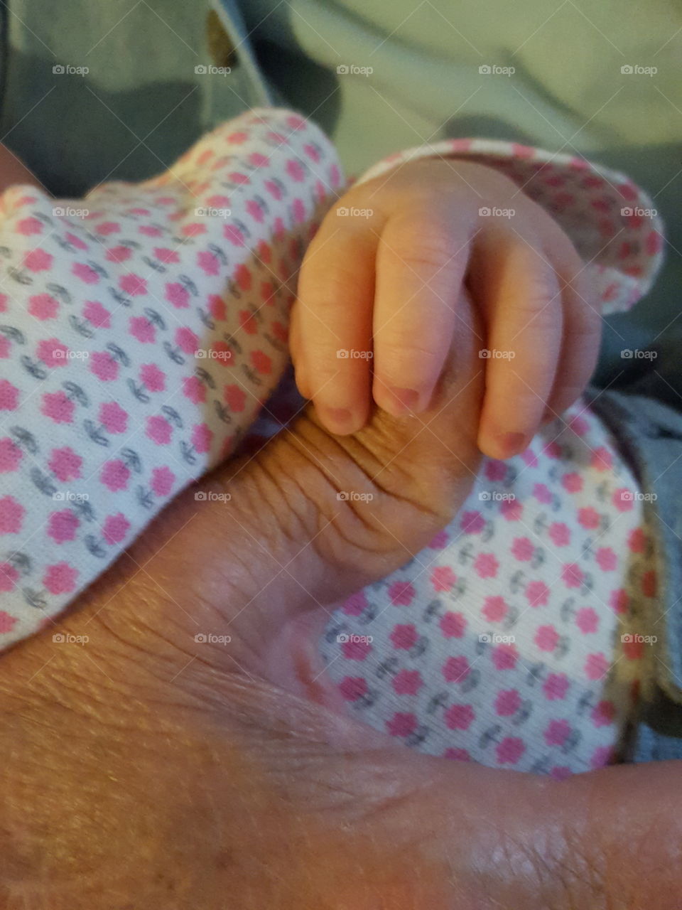 holding grandpa's hand