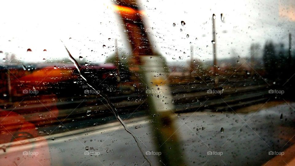 Rainy day on the train to Paris.