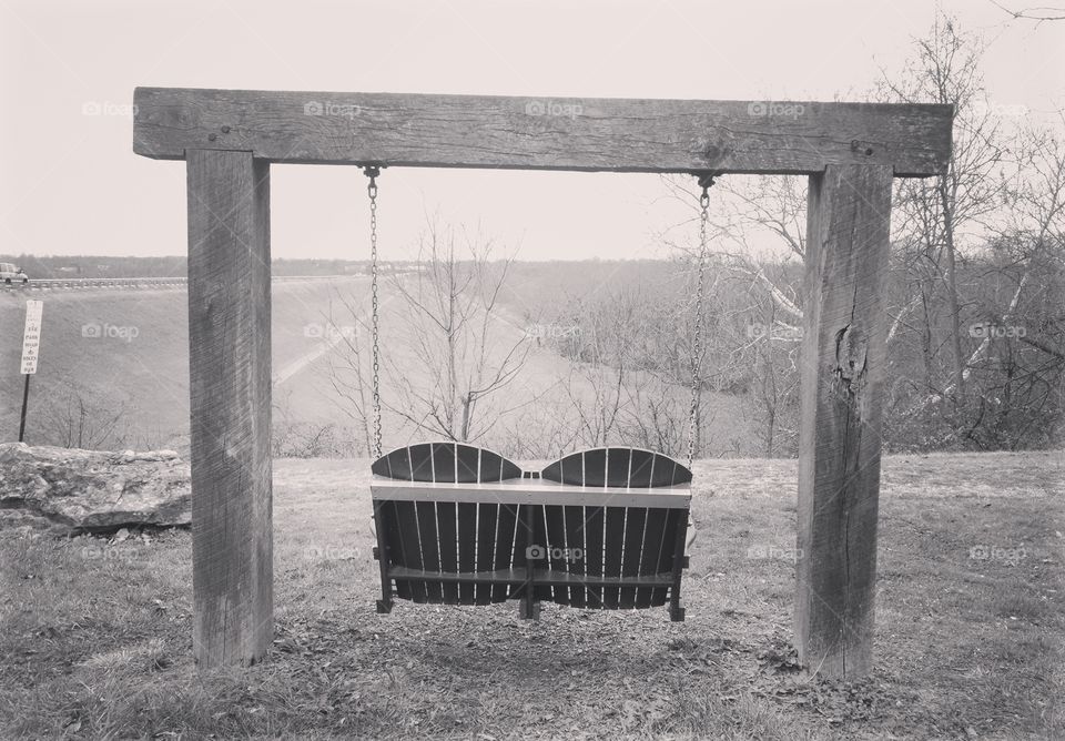 Bench Swing in Black and White