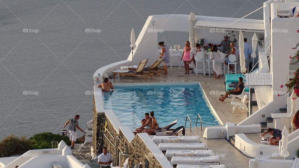 Greece Santorini swimming pool. Greece Santorini swimming pool
