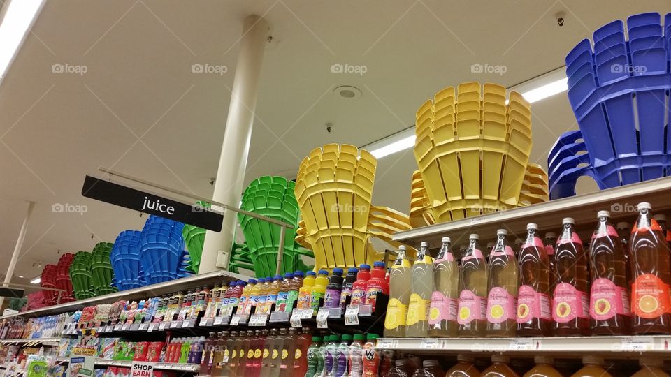 Colorful chairs on Supermarket Shelf!