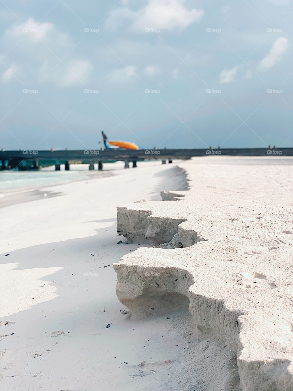 White sand on the beach 